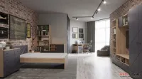 Угловой шкаф разносторонний 23 Х-Скаут (графит/дуб славония) — Фото 7
