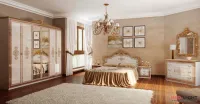 Модульная Спальня Дженнифер (Радика Беж/Глянец Черный) Миромарк — Фото 1
