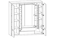 Шкаф платяной SZF2D2L2S Джули 6Д с зеркалом Венге Магия/Дуб Конкордия BRW — Фото 3