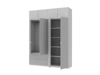 Распашной шкаф 180x50x240 Белый/Серый Лукас Doros — Фото 3