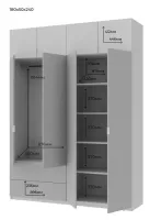 Распашной шкаф 180x50x240 Белый/Серый Лукас Doros — Фото 4