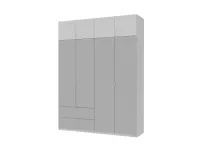 Распашной шкаф 180x50x240 Белый/Серый Лукас Doros — Фото 5