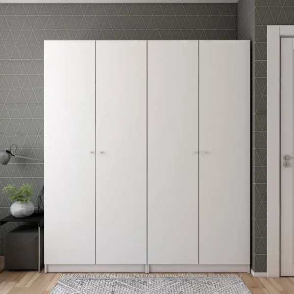Шкаф для одежды 180х48х204 Белый Promo 2+2 ДСП Doros