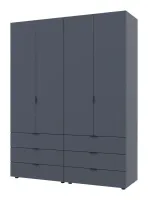 Шкаф для одежды 155x49.5x203.4 2+2 ДСП Графит Гелар Doros — Фото 1