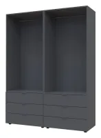 Шкаф для одежды 155x49.5x203.4 2+2 ДСП Графит Гелар Doros — Фото 2
