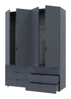 Шкаф для одежды 155x49.5x203.4 2+2 ДСП Графит Гелар Doros — Фото 3