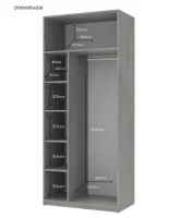 Распашной шкаф 90х52х210 Бетон/Белый Кен 2 Doros — Фото 5