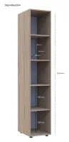 Этажерка к шкафам 38.2x49.5x203.4 Дуб сонома Гелар Doros — Фото 2