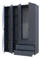 Шкаф для одежды 155x49.5x203.4 3ДСП/Зеркало Графит Гелар Doros — Фото 2