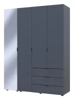 Шкаф для одежды 155x49.5x203.4 3ДСП/Зеркало Графит Гелар Doros — Фото 4