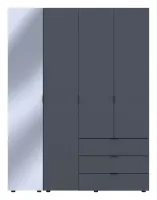 Шкаф для одежды 155x49.5x203.4 3ДСП/Зеркало Графит Гелар Doros — Фото 5