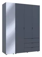 Шкаф для одежды 155x49.5x203.4 3ДСП/Зеркало Графит Гелар Doros — Фото 6
