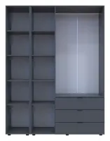 Шкаф для одежды 155x49.5x203.4 3ДСП/Зеркало Графит Гелар Doros — Фото 7