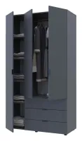 Шкаф для одежды 116.2x49.5x203.4 3 ДСП Графит Гелар Doros — Фото 3
