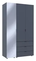 Шкаф для одежды 116.5x49.5x203.4 2ДСП/Зеркало Графит Гелар Doros — Фото 1
