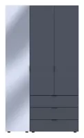 Шкаф для одежды 116.5x49.5x203.4 2ДСП/Зеркало Графит Гелар Doros — Фото 5