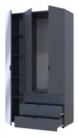 Шкаф для одежды 116.5x49.5x203.4 2ДСП/Зеркало Графит Гелар Doros — Фото 6