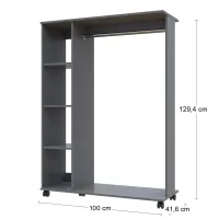 Гардеробная стойка Д1 100x41.6x129.4 Графит Doros — Фото 3