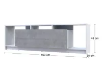 Стенка в гостиную 160x38x38 Белый/Бетон U1 Doros — Фото 6