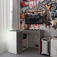 Офисный стол Т8 100х83х75 Белое дерево/Графит Doros — Фото 1