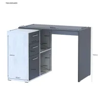 Офисный стол Т8 100х83х75 Белое дерево/Графит Doros — Фото 7