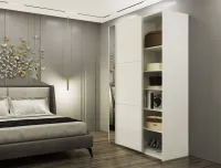 Шкаф-купе 160х60х240 G-Caiser Белый/Белый 1 ДСП/1 зеркало/3 части Doros — Фото 2