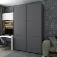 Шкаф-купе 180х60х240 G-Caiser Графит/Графит 2 ДСП/3 части Doros — Фото 1