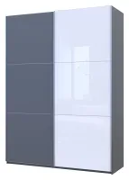 Шкаф-купе 180х60х240 G-Caiser Графит/Графит-Белый 1 ДСП/1 стекло/3 части — Фото 1