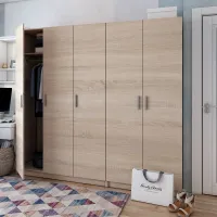 Шкаф для одежды 225х48х204 Дуб сонома Promo 2+3 ДСП Doros — Фото 1