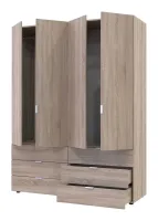 Шкаф для одежды 155x49.5x203.4 2+2 ДСП Дуб сонома Гелар Doros — Фото 3