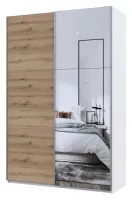 Шкаф-купе 160х60х240 G-Caiser Белый/Дуб Эвок 1 ДСП/1 зеркало/3 части Doros — Фото 2