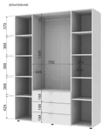 Шкаф для одежды 232.5x49.5x203.4 2+4 ДСП Графит Гелар Doros — Фото 4