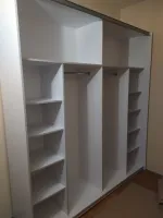 Шкаф-купе 220х60х240 G-Caiser Белый/Дуб крафт белый/Вставка Графит 2 ДСП/5 частей Doros — Фото 4