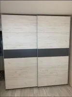 Шкаф-купе 220х60х240 G-Caiser Белый/Дуб крафт белый/Вставка Графит 2 ДСП/5 частей Doros — Фото 5