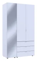 Шкаф для одежды 116.5x49.5x203.4 2ДСП/Зеркало Белый Гелар Doros — Фото 1