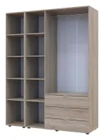 Шкаф для одежды 155x49.5x203.4 3ДСП/Зеркало Дуб сонома Гелар Doros — Фото 3