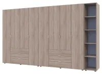 Шкаф для одежды 348.2x49.5x203.4 с этажеркой Дуб сонома 4+4 ДСП Гелар Doros — Фото 5