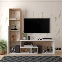 Стенка в гостиную 150х30х150 Артизан/Белый Этана Doros — Фото 1