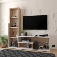 Стенка в гостиную 150х30х150 Артизан/Белый Этана Doros — Фото 2