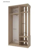 Прихожая City One Door 110x45x210 1 зеркало Дуб сонома Doros — Фото 4