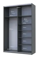 Шкаф-купе 160х60х240 G-Caiser Графит/Графит 2 ДСП/3 части Doros — Фото 2