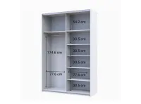 Шкаф-купе 160х60х240 G-Caiser Белый/Графит 1 ДСП/1 зеркало/3 части Doros — Фото 4