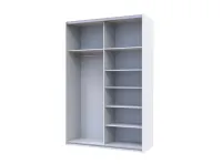 Шкаф-купе 160х60х240 G-Caiser Белый/Графит 1 ДСП/1 зеркало/3 части Doros — Фото 5