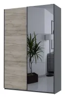 Шкаф-купе 160х60х240 G-Caiser Графит/Дуб Эвок 1 ДСП/1 зеркало/3 части Doros — Фото 2