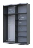 Шкаф-купе 160х60х240 G-Caiser Графит/Дуб Эвок 1 ДСП/1 зеркало/3 части Doros — Фото 4