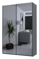 Шкаф-купе 160х60х240 G-Caiser Графит/Графит 2 зеркала/3 части Doros — Фото 2