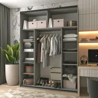 Шкаф-купе 180х60х240 G-Caiser Графит/Дуб Эвок 2 ДСП/3 части Doros — Фото 2