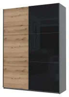 Шкаф-купе 180х60х240 G-Caiser Графит/Дуб Эвок 1 ДСП/1 стекло/3 части Doros — Фото 3