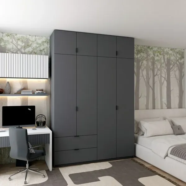 Распашной шкаф 160x50x240 Графит Лукас Doros