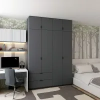 Распашной шкаф 160x50x240 Графит Лукас Doros — Фото 1